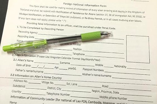 Foreign National Information Form In Thailand Richard Barrow In Thailand